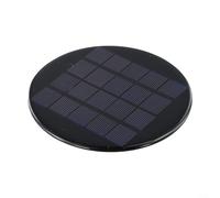 Alanmoship 1 panneau solaire rond 1,1 W 5 V cellule en silicium polycristallin haute efficacité transmission de la lumière pour projets de bricolage, camping, jardin en plein air, noir, 120 mm