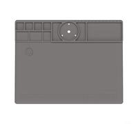 Alanmoship 1 tapis de soudure résistant à la chaleur, tapis de réparation en silicone antidérapant pour surface électronique, téléphone, montre, ordinateur, station de bricolage, gris, 45 x 35 cm
