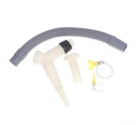 Alanmoship 1 tuyau de vidange pour machine à laver avec double entrée longueur étendue pour une installation facile du linge dans des maisons compactes, plastique et métal blanc gris