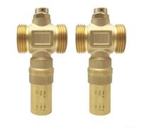 Alanmoship 1 valve antigel pour systèmes de chauffage au sol DN25 2,5 cm en laiton - Drain automatique de -30 °C à + 60 °C - Empêche les dommages causés par le gel - Installation extérieure (2 pièces)