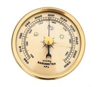 Alanmoship Baromètre doré pour surveillance de la météo à la maison, compteur de pression d'air mécanique en aluminium, pas de pile nécessaire, cadran rond de 70 mm pour décoration de salon, bureau