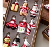 Alanmoship Bonhomme de neige en verre conçu pour l'arbre de Noël et la décoration de la maison, fait partie de la série maison et voiture, ajoutant un charme saisonnier unique aux paramètres de