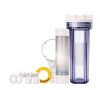 Alanmoship Bouteille filtrante pour purificateur d'eau de 25,4 cm avec design anti-fuite pour pompes de jardin, systèmes de filtration du sable, boîtier transparent en coton PP, clé à molette