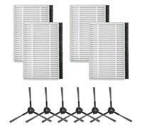 Alanmoship Brosse latérale et filtre HEPA de rechange pour ECOVACS pour Yedi Y1 ProPlus, 4 filtres + 6 brosses latérales, accessoires de nettoyage en plastique + nylon avec design à clipser