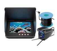 Alanmoship Caméra de pêche sous-marine de 4,3 pouces avec objectif grand angle de 220° et batterie de 5000 mAh pour la pêche en bateau à glace (4,3 IPS + caméra 15 m)