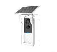 Alanmoship Caméra de sonnette sans fil avec coque solaire étanche, interphone vidéo 1080p, détection de mouvement PIR IP65, résistant aux intempéries, compatible avec les systèmes Tuya Smart Home