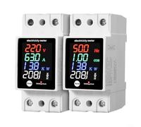 Alanmoship Compteur d'électricité numérique multifonction avec contrôle précis de la tension, du courant et du facteur de puissance, coque ignifuge, design à montage sur rail pour la maison, la