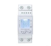 Alanmoship Compteur d'énergie intelligent sans fil pour rail mono-phasé - Écran LCD AC230 V avec rétroéclairage - Courant maximal 80 A - Moniteur de consommation d'électricité (WIFI)