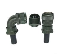 Alanmoship Connecteur de moteur aéronautique à 90 degrés, 3108 18-10S à 4 broches en alliage d'aluminium, ensemble de connecteurs à souder droits, noir et gris, qualité industrielle (4 broches droites