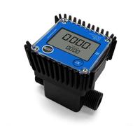 Alanmoship Débitmètre à engrenage extérieur fileté 4 points pour carburant | LCD numérique pour turbine débitmètre pour traitement de l'eau et traitement des aliments Bleu 19 mm Alliage (0,2-10 L-MIN)