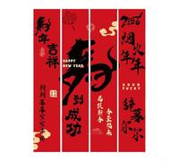 Alanmoship Ensemble de bannières en tissu « Year of the Horse » 2026 - Décoration de fenêtre festive pour Nouvel An lunaire, ornements chinois à suspendre pour la maison, le bureau, les vitrines de