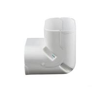 Alanmoship Ensemble de cache-tuyaux en PVC pour climatiseur avec tuyaux droits, tuyau flexible, coudes et connecteurs pour systèmes mini split et CVC, blanc, 75 x 65 mm (coude vertical)