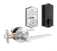 Alanmoship Ensemble de serrures de porte à empreintes digitales avec mot de passe IP65 Smart Digital Security Lock Entrée sans n alliage de zinc 100 utilisateurs pour la maison et le bureau