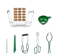 Alanmoship Ensemble d'ustensiles de cuisine multifonctions en acier inoxydable et silicone antidérapant pour la mise en conserve, comprend un élévateur de bocal, un entonnoir et des outils de mesure