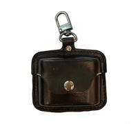 Alanmoship Étui en cuir pour écouteurs Sony WF-1000XM6 avec coque de protection complète avec mousqueton et clip de fixation, accessoire de voyage bleu foncé (noir)