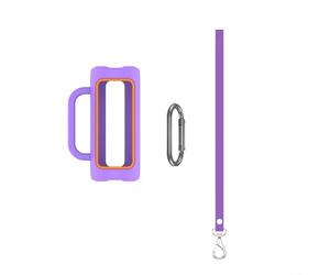 Alanmoship Étui en silicone pour enceinte portable JBL Grip avec bandoulière - Coque de protection souple pour randonnée, pique-nique, voyage, résistante aux rayures - Noir, bleu, violet (violet)