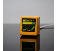 Alanmoship GEEKMAGIC Smalltv PRO Affichage multifonction des prix de cryptomonnaies et horloge pour bureau, Prend en charge l'affichage des actions et des taux de change, Alimenté par câble (Jaune)