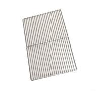 Alanmoship Grille de barbecue carrée en acier inoxydable 304 pour camping, terrasse, feu, pique-nique, cuisine, argent, 24 x 40 cm