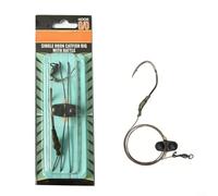 Alanmoship Hameçon simple pour pêche au poisson-chat avec hochet, ligne en acier carbone de 100 cm et hameçons de tailles assorties pour la pêche de fond dans les rivières et les lacs d'eau douce (6#)