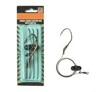 Alanmoship Hameçon simple pour pêche au poisson-chat avec hochet, ligne en acier carbone de 100 cm et hameçons de tailles assorties pour la pêche de fond dans les rivières et les lacs d'eau douce (8#)