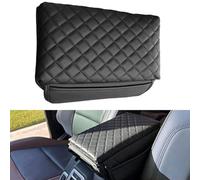 Alanmoship Housse d'accoudoir de console centrale compatible avec Ford Bronco 2021-2025 2 portes et 4 portes, cuir synthétique noir avec coussin rembourré épais