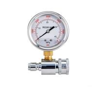 Alanmoship Jauge de nettoyeur haute pression 6000 PSI avec prise de connexion rapide de 3/8" pour lavage de voiture, arrosage de jardin, utilisation industrielle, cuivre et acier inoxydable