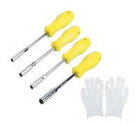 Alanmoship Jeu de tournevis à six pans creux, pour tourne-écrous en acier CR-V avec poignée antidérapante pour appareils ménagers et réparation mécanique, kit de 4 pièces (5,5 mm-10 mm)