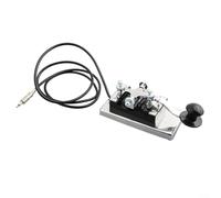 Alanmoship Key HY-K4 Radio télégraphique CW en acier inoxydable à ondes courtes pour communication par code Morse Électricité physique Aide pédagogique expérimentale avec coussin amovible Protection