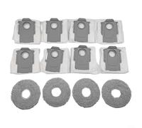 Alanmoship Kit de chiffons et sacs à poussière pour aspirateurs robots QV 35A QR 798 QR 598, pièces de rechange avec 4 chiffons en microfibre et 8 sacs à poussière, installation facile
