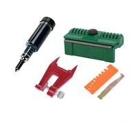 Alanmoship Kit d'entretien de barre de guidage de tronçonneuse 5 pièces - Outil de nettoyage de graisse pour barre de nez - Station de polissage de lame de scie à chaîne Étau d'affûtage des souches