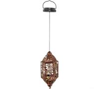 Alanmoship Lanterne d'extérieur à suspendre à énergie solaire avec lumière LED et design en fer décoré d'étoiles 60 x 12 cm résistant aux intempéries pour décoration de jardin, terrasse, cour (ange)