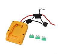 Alanmoship Lot de 1 adaptateur de batterie pour 20 V avec interrupteur marche/arrêt, compatible avec Dcb200 pour DCB205 Dcb120, boîtier ABS 14 AWG pour éclairage de camping, projets de robot bricolage