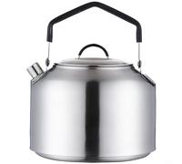 Alanmoship Lot de 1 bouilloire de camping portable en acier inoxydable 304 pour extérieur, randonnée, pique-nique, voyage, thé - Chaudière à eau bouillante en métal argenté 1500 ml (1500 ml)