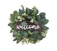 Alanmoship Lot de 12 couronnes d'eucalyptus artificielles de 30,5 cm - Décoration de porte d'entrée rustique - Guirlande de fleurs en soie pour porche, mariage, décoration d'intérieur