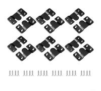 Alanmoship Lot de 12 supports encastrés en acier inoxydable pour suspension murale robuste d'œuvres d'art, têtes de lit et placards Noir 53 x 30 mm avec vis