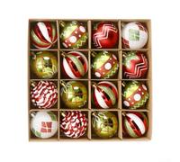 Alanmoship Lot de 16 boules de Noël incassables de 6 cm - Décorations à suspendre avec boucles sécurisées pour la saison des vacances, décoration d'intérieur, guirlande de sapin de Noël, couronne et