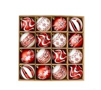Alanmoship Lot de 16 boules de Noël incassables de 6 cm - Décorations à suspendre avec boucles sécurisées pour la saison des vacances, décoration d'intérieur, guirlande de sapin de Noël, couronne de