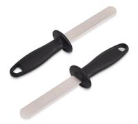 Alanmoship Lot de 2 aiguiseurs de limes émeri double face avec grain 400 et 1000 pour lames, burins, ciseaux et raboteuses, poignée ergonomique à usage sec