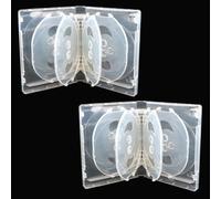 Alanmoship Lot de 2 boîtes de rangement en plastique pour CD et DVD - Capacité de 10 disques - Compatible avec disques de jeux Blu-ray - Pour la maison, le bureau, les voyages (blanc)