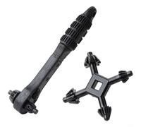 Alanmoship Lot de 2 clés à cliquet 4 en 1 pour perceuse électrique, mandrin et ouvre-boîte de sécurité, outil de serrage compact multi-usages avec rotation simple pour utilisation en atelier Noir