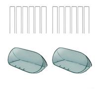 Alanmoship Lot de 2 couvertures de jardin pop-up en maille avec clous au sol, tente de protection d'extérieur pliable pour oiseaux, insectes, serre, chambre d'enfant, 99 x 40,6 x 40,6 cm, vert (2