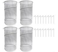 Alanmoship Lot de 2 couvertures pop-up en maille pour serre, lapins, cerfs, poulets, filet de protection de jardin pliable avec piquets noirs, 36 x 58 cm pour l'extérieur (4 pièces, blanc)