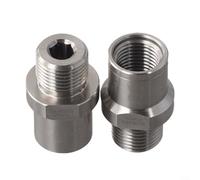 Alanmoship Lot de 2 paires d'adaptateurs de pédales de vélo pour pédales de 1/2" et manivelles de 9/16" en acier inoxydable 304 - Extension de 20 mm Q-Factor Fix Silver