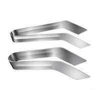 Alanmoship Lot de 2 pinces de transplantation en acier inoxydable pour enlever les racines en douceur pour intérieur et extérieur, entretien des plantes, ensemble d'outils de désherbage argenté