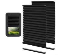 Alanmoship Lot de 2 stores pliants pour porte et fenêtre de véhicule récréatif avec rail en aluminium, 30,5 x 53,3 cm, noir pour porte d'entrée de camping-car, contrôle de la lumière, protection de