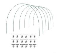 Alanmoship Lot de 24 cerceaux de serre antirouille en fibre flexible pour parterres surélevés et protection des cultures toutes saisons, kit de cadre de jardin réglable, vert, 42,8 cm, 24 pièces