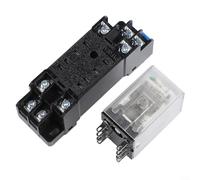 Alanmoship Lot de 3 relais de puissance électromagnétiques DC 12 V DPDT avec prise, 8 broches 35 mm, montage sur rail DIN pour contrôle d'automatisation industrielle, 4,2 x 2,7 x 2 cm