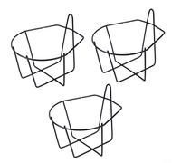 Alanmoship Lot de 3 supports muraux en fer pour pots de fleurs pour balcon, jardin et décoration intérieure Noir avec finition polie et soudure sécurisée