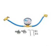 Alanmoship Lot de 3 valves de robinet BPV31 avec tuyau de charge en U et manomètre, compatible avec tuyau de 1/4", 5/16", 3/8", pour chargement CVC