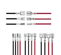 Alanmoship Lot de 30 connecteurs à ressort 2,8/4,8/6,3 mm - Fil de cuivre à connexion rapide pour fils de haut-parleur femelles - Kit de réparation audio rouge et noir